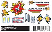 PineCar 326 Stick On Decals - Lightning Rod