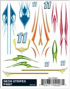 PineCar 4007 Dry Transfer Decals - Neon Stripes