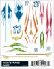 PineCar 4007 Dry Transfer Decals - Neon Stripes