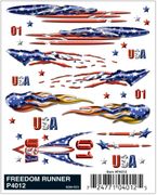 PineCar 4012 Dry Transfer Decals - Freedom Runner