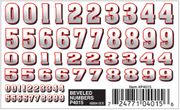 PineCar 4015 Dry Transfer Decals - Beveled Numbers
