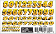 PineCar 4016 Dry Transfer Decals - Yellow Numbers