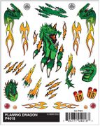 PineCar 4018 Dry Transfer Decals - Flaming Dragon