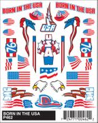 PineCar 462 Stick On Decals - Born in the USA