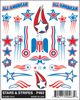 PineCar 463 Stick On Decals - Stars & Stripes