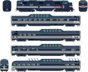Rapido Trains 210011 HO Scale Train of Tomorrow Set (EMD E7A and 4 Cars) DC/Silent