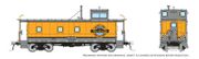 Rapido Trains 225015 HO D&RGW End Cupola Steel Caboose w/ Post-War Mods: Single Stripe Scheme: #01405