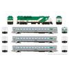 Rapido Trains 226005 HO Scale GO Transit (GP40TC, 2 Coaches and 1 Cab Car) (GP40TC - Early Green Scheme) (Cab - Stripes Scheme) DC/Silent GP40TC 503 Cab Coach 102 Coaches 1009 1045