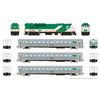 Rapido Trains 226006 HO Scale GO Transit (GP40TC, 2 Coaches and 1 Cab Car) (GP40TC - Early Green Scheme) (Cab - Stripes Scheme) DC/Silent GP40TC 505 Cab Coach 106 Coaches 1024 1053