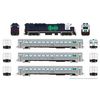 Rapido Trains 226501 HO Scale GO Transit (GP40TC, 2 Coaches and 1 Cab Car) (GP40TC - Blue Scheme) (Cars - Early Scheme) DC/DCC/Sound 600 Cab Coach C751 Coaches 4704 4731