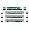 Rapido Trains 226504 HO Scale GO Transit (GP40TC, 2 Coaches and 1 Cab Car) (GP40TC - Early Green Scheme) (Cars - Early Scheme) DC/DCC/Sound GP40TC 9806 Cab Coach 9855 Coaches 9933 9968