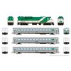 Rapido Trains 226507 HO Scale GO Transit (GP40TC, 2 Coaches and 1 Cab Car) (GP40TC - Late Green Scheme) (Cab - Stripes Scheme) DC/DCC/Sound GP40TC 501 Cab Coach 103 Coaches 1037 1081