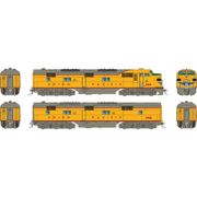 Rapido Trains 29038 HO EMD E7A + E7B Set Diesel Locomotive (DC/Silent): Union Pacific (Armour Yellow, Red and Harbor Mist) Road # 989 998B