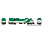 Rapido Trains 34009 HO Scale GP40TC Locomotive DC/Silent Version GO Transit Late Font (Green/White) # 500