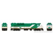 Rapido Trains 34508 HO Scale GP40TC Locomotive DC/DCC/Sound Version GO Transit Early Font (Green/White) # 504