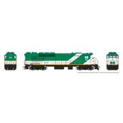Rapido Trains 34510 HO Scale GP40TC Locomotive DC/DCC/Sound Version GO Transit Late Font (Green/White) # 506