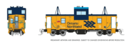 Rapido Trains 510059 N Scale Wide Vision Caboose: Ontario Northland - Chevron Scheme Road # 122 (Blue/Yellow)