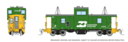 Rapido Trains 510063 N Scale Wide Vision Caboose: Burlington Northern Road # 12562 (Green/Yellow)