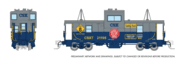 Rapido Trains 510068 N Scale Wide Vision Caboose: CSX "Safety First" Scheme Road # 21195 (Gray/Blue)