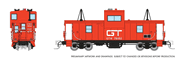 Rapido Trains 510073 N Scale Wide Vision Caboose: Grand Trunk Western Road # 79052 (Morency Orange/White)