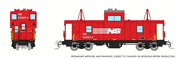 Rapido Trains 510077 N Scale Wide Vision Caboose: Norfolk Southern Road # 555614 (Red/White)