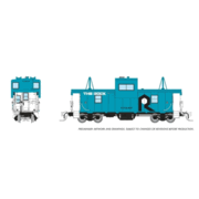 Rapido Trains 510081 N Scale Wide Vision Caboose: Rock Island (CRI&P) - The Rock Road # 17047 (Blue/White)