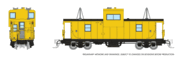 Rapido Trains 510098 N Scale Wide Vision Caboose: Painted/Unlettered - Yellow