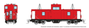 Rapido Trains 510099 N Scale Wide Vision Caboose: Painted/Unlettered - Red