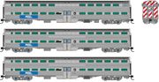 Rapido Trains 545003 N Gallery Commuter Car: Metra - BN Logo: Set #1 (Cab: 790 Coaches: 761 776)