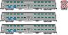 Rapido Trains 545003 N Gallery Commuter Car: Metra - BN Logo: Set #1 (Cab: 790 Coaches: 761 776)