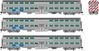 Rapido Trains 545004 N Gallery Commuter Car: Metra - BN Logo: Set #2 (Cab: 802 Coaches: 769 771)