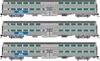 Rapido Trains 545011 N Gallery Commuter Car: Metra - BNSF Swoosh: Set #3 (Coaches: 741 750 777)