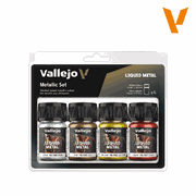 Vallejo Paints 70199 Metallic Set Liquid Metal 70.199 Gold Silver and Copper