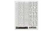 Woodland Scenics 509 Dry Transfer Decals - RR Roman Numbers Black