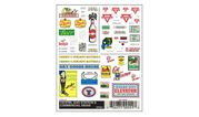 Woodland Scenics 551 Dry Transfer Decals - Tavern, Gas Station and Commercial Signs