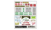 Woodland Scenics 553 Dry Transfer Decals - Depot, R.E.A. and Advertising Signs