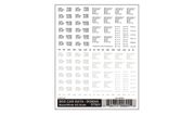 Woodland Scenics 601 Dry Transfer Decals - Box Car Data Roman Black/White HO Scale