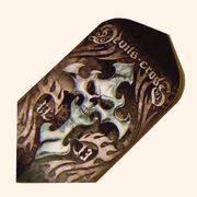 Alchemy Slim Dart Flight FAL57 - Black and grey with cross and skull