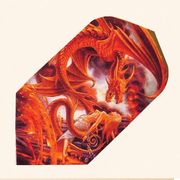 Alchemy Slim Dart Flights FAL56 - Dark skies with red dragon and woman in chains