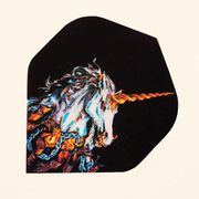 Alchemy Standard Dart Flights FAL12 - Black Background with White Unicorn