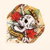 Alchemy Standard Dart Flights FAL3 - Off White with a Skull and Red Roses Alchemy Standard Dart Flights FAL3 - Off White with a Skull and Red Roses