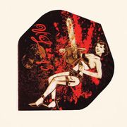 Alchemy Standard Dart Flights FAL4 - Black background with red paint splatter and pin-up with chainsaw