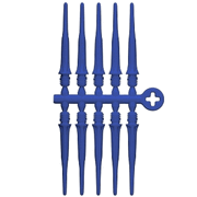 Cosmo Darts Fit Point Plus 2.0 Long Soft Tip Points - Royal Blue (Set of 60)