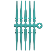 Cosmo Darts Fit Point Plus 2.0 Long Soft Tip Points - Turquoise (Set of 60) 