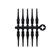 Cosmo Darts Fit Point Plus 2.0 Short Soft Tip Points - Black (Set of 60)