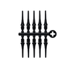 Cosmo Darts Fit Point Plus 2.0 Short Soft Tip Points - Black (Set of 60)