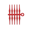 Cosmo Darts Fit Point Plus 2.0 Short Soft Tip Points - Cherry Red (Set of 60)
