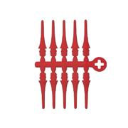 Cosmo Darts Fit Point Plus 2.0 Short Soft Tip Points - Cherry Red (Set of 60)