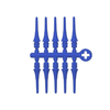 Cosmo Darts Fit Point Plus 2.0 Short Soft Tip Points - Royal Blue (Set of 60)