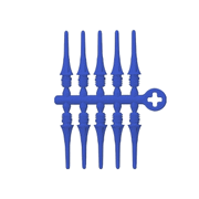 Cosmo Darts Fit Point Plus 2.0 Short Soft Tip Points - Royal Blue (Set of 60)